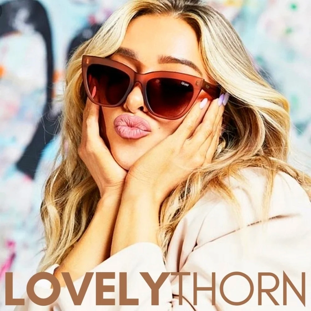 QUAY // ltd ed frosted caramel brown frame brown gradient lens cateyes